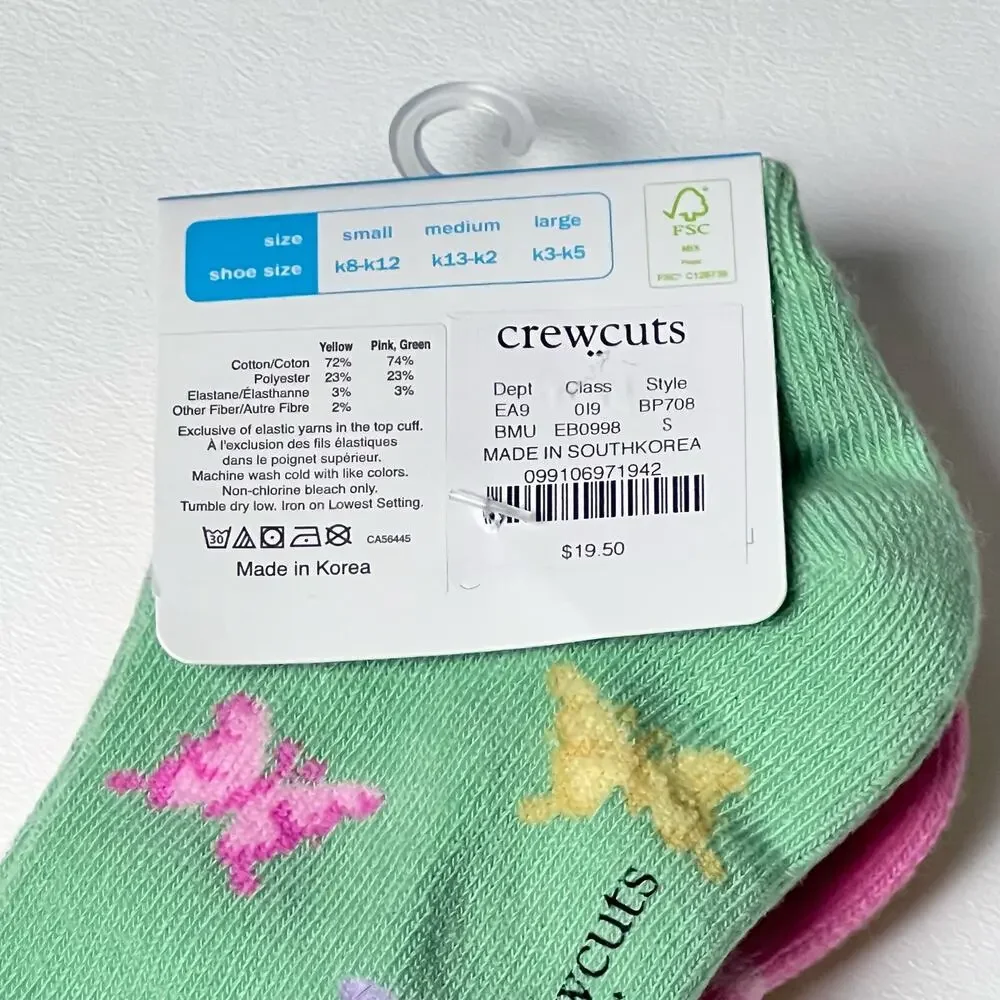 Crewcuts Baby Multi-pack  Summer Style Socks  Sz S  NWT